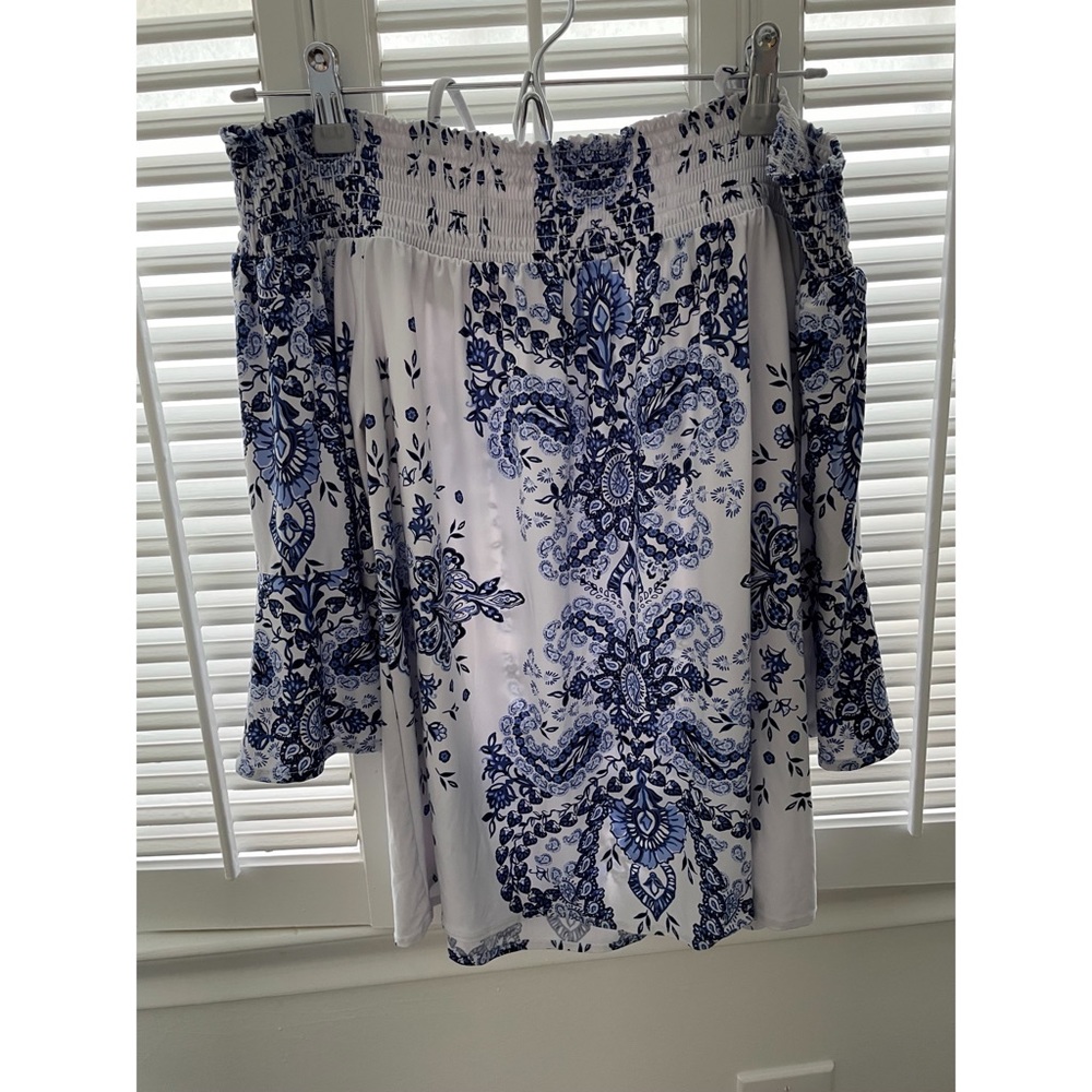 INC Paisley Off the Shoulder Top - size S
